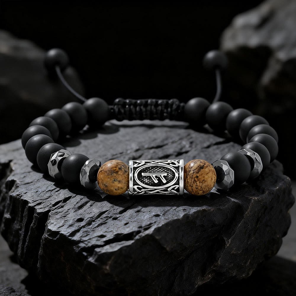 FREE Today: Viking Rune Crystal Beaded Adjustable Braided Bracelet - Picture Jasper - image 16