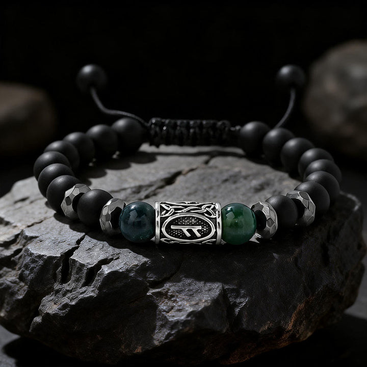 FREE Today: Viking Rune Crystal Beaded Adjustable Braided Bracelet - Moss Agate - image 19