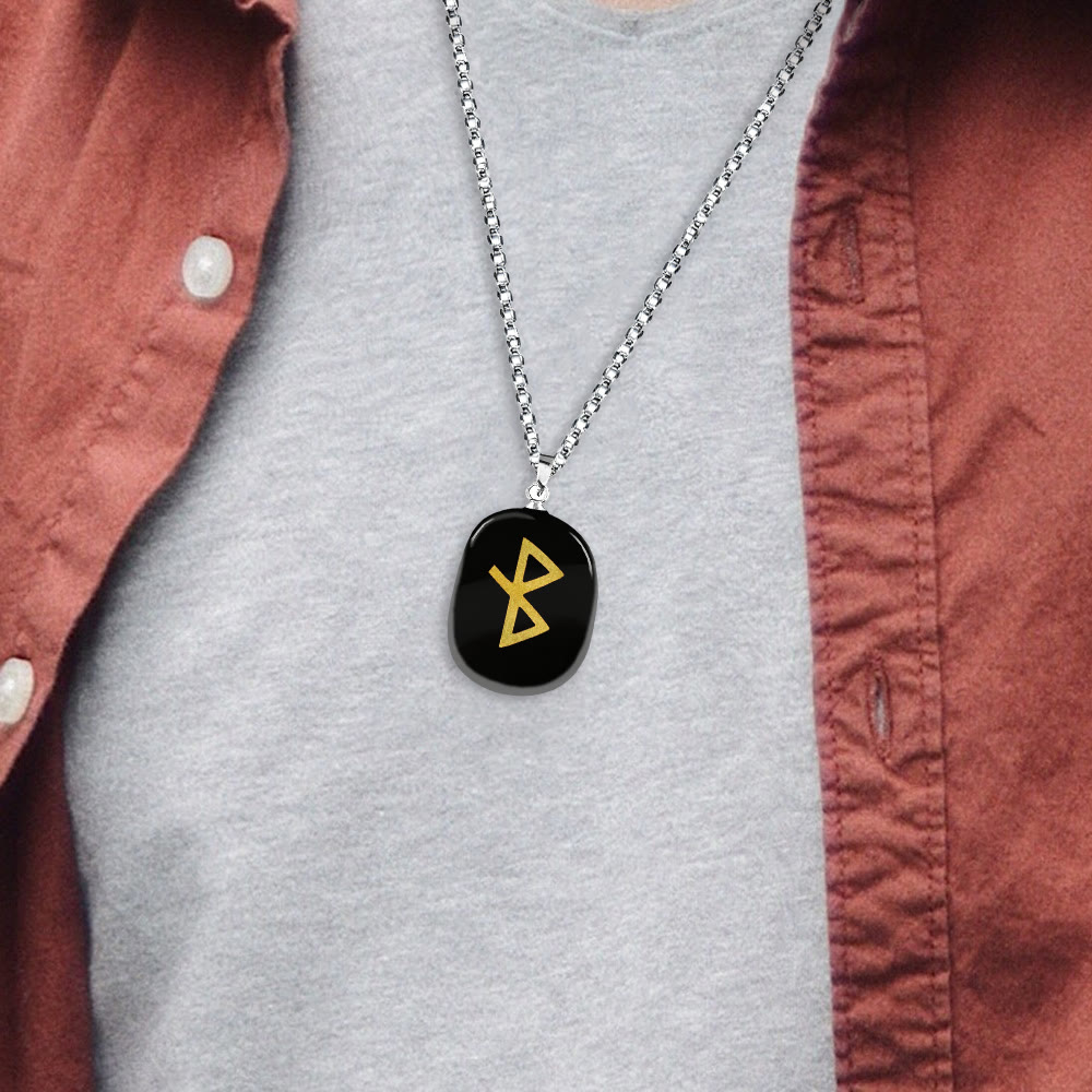 WorldNorse Viking Healing Bind Rune Vitality Crystal Necklace - image 1