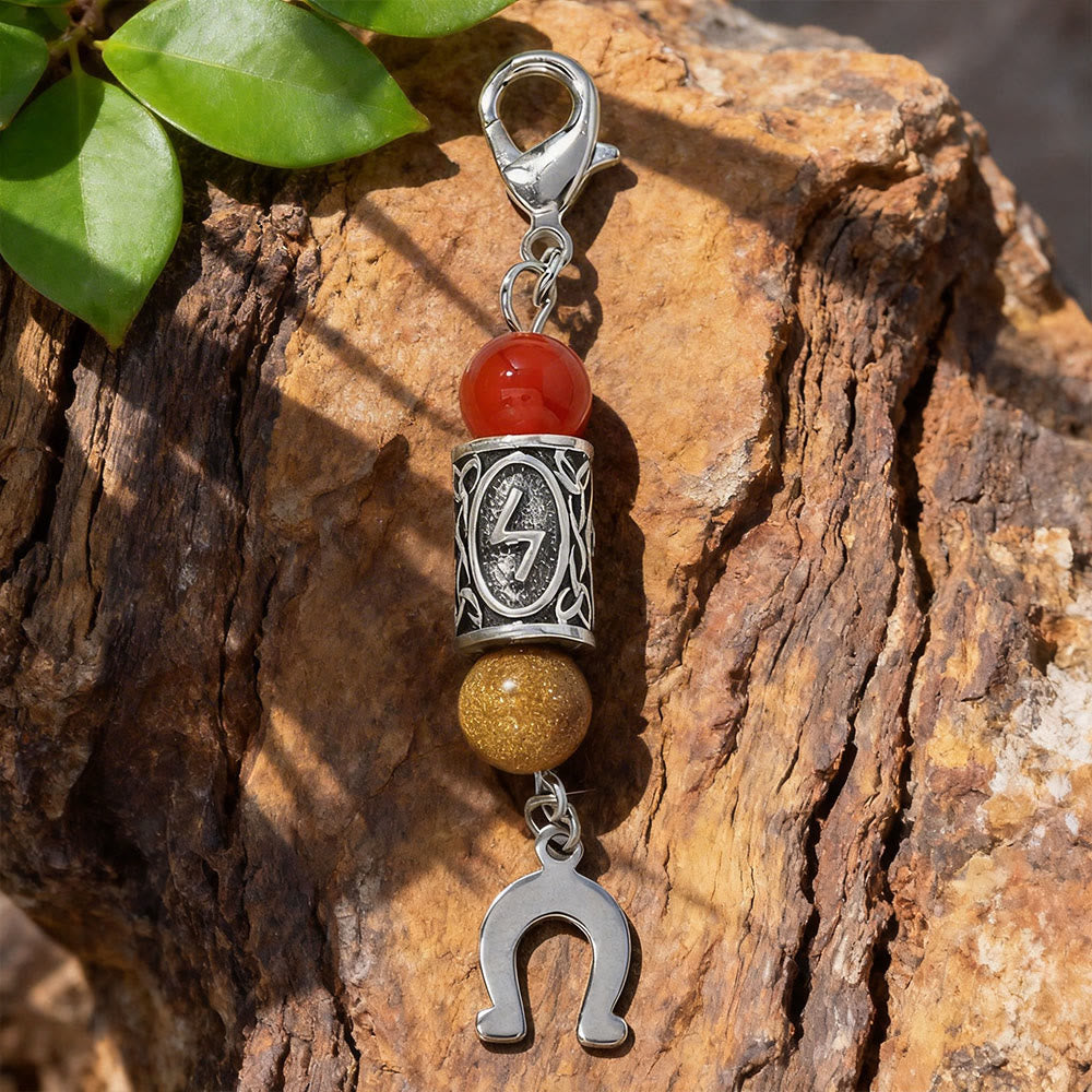 WorldNorse Nordic Rune Talisman Bead Keychain - A - image 1