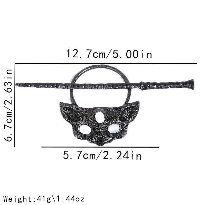 WorldNorse Forged Trine Eye Cat Gem Hairpin - image 5