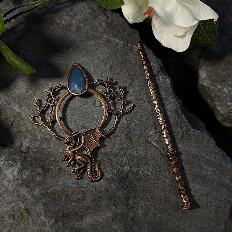 WorldNorse Viking Norse Dragon Branch Jewel Hairpin - image 1