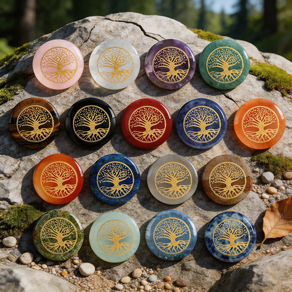 WorldNorse Tree of Life Protection Engraved Crystal Decor - Full Set (16 Pieces) - image 0