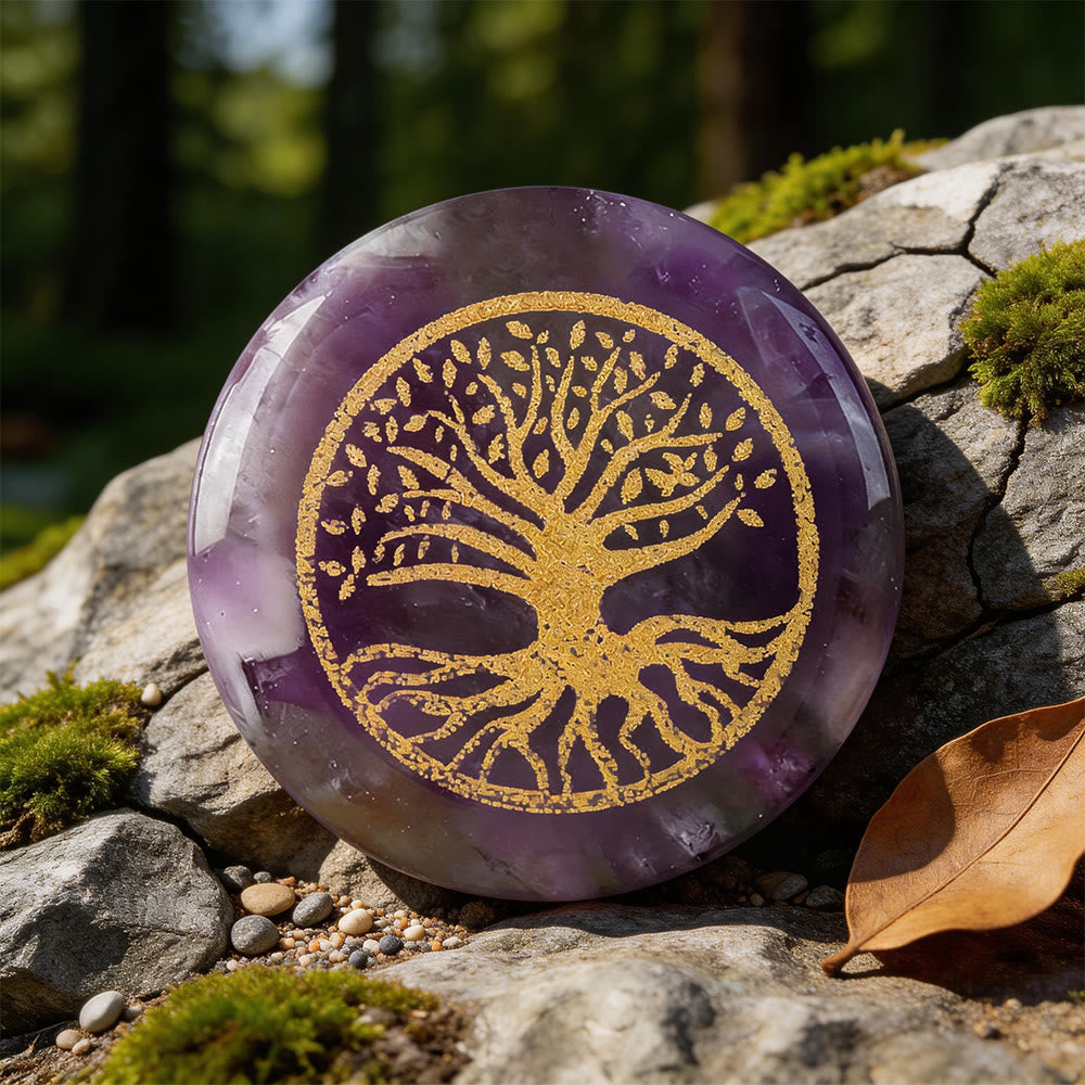 WorldNorse Tree of Life Protection Engraved Crystal Decor - Amethyst - image 1