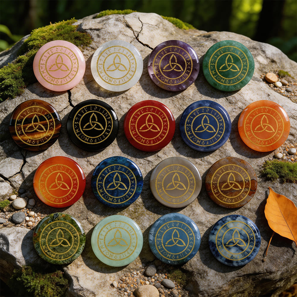 WorldNorse Triquetra Eternal Life Rune Crystal Decor - Full Set (16 Pieces) - image 0