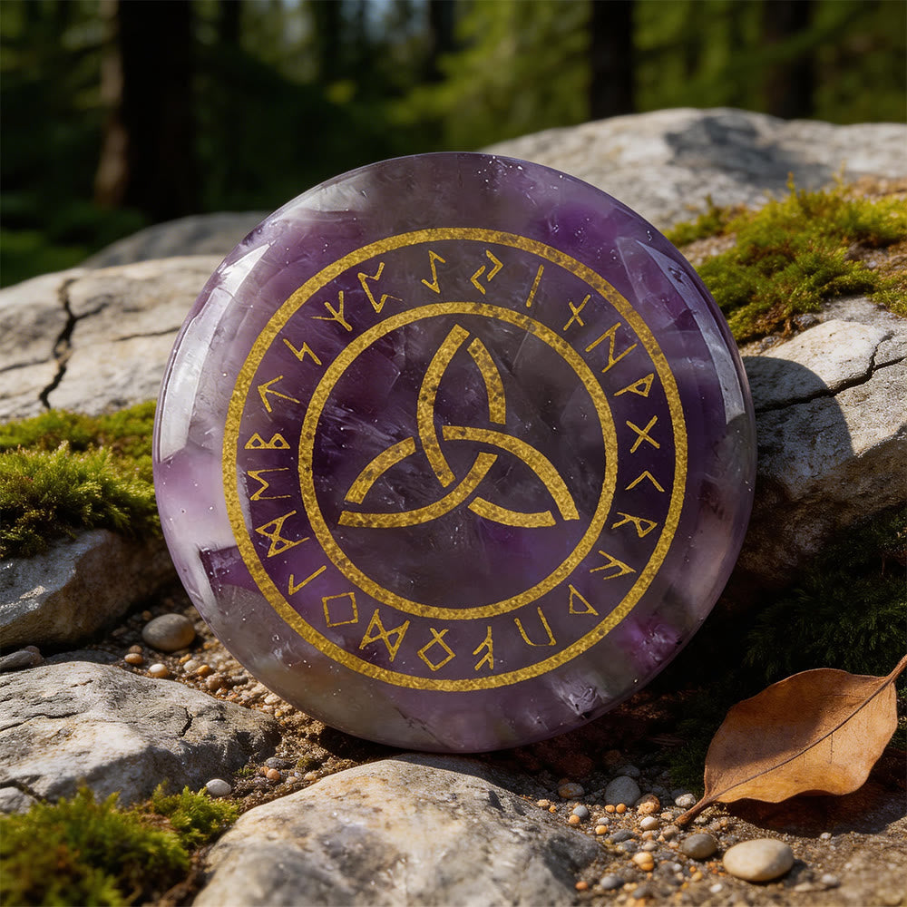 WorldNorse Triquetra Eternal Life Rune Crystal Decor - Amethyst - image 1