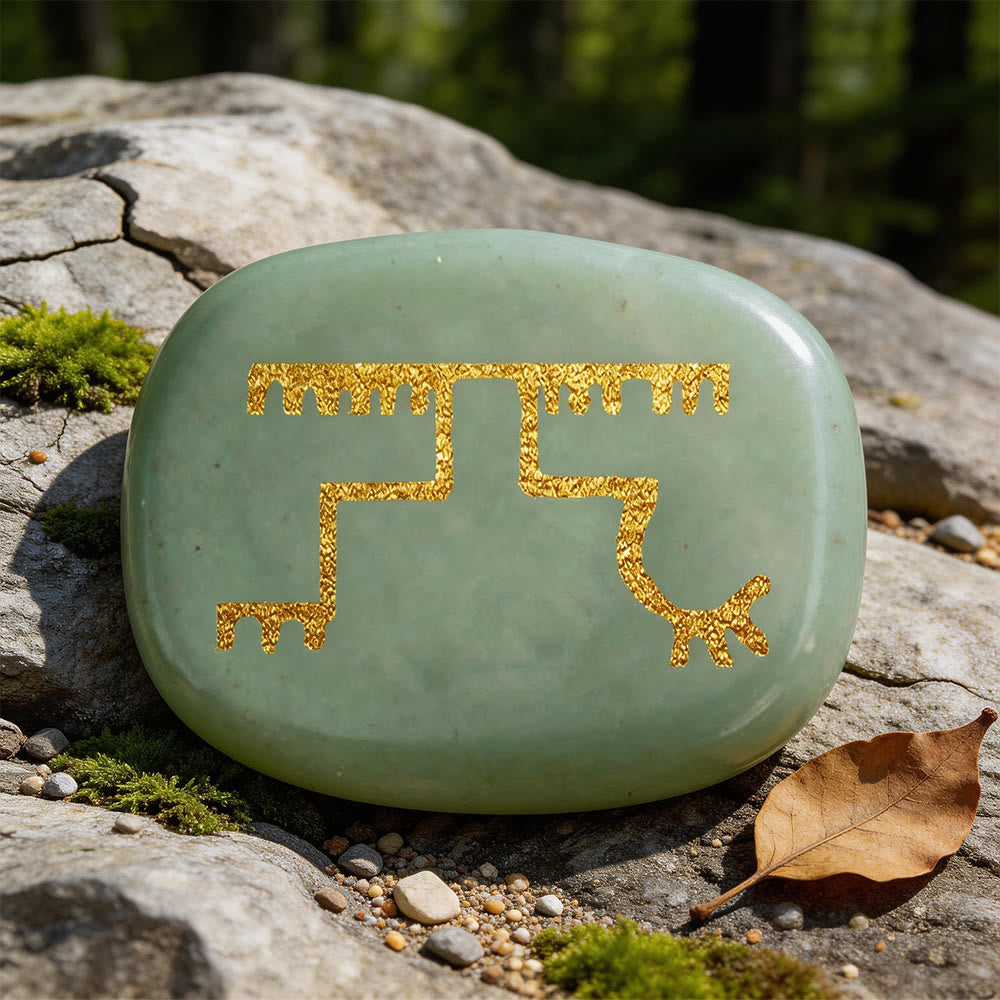 WorldNorse Gapaldur Resilient Triumph Rune Crystal Decor - Green Aventurine - image 1