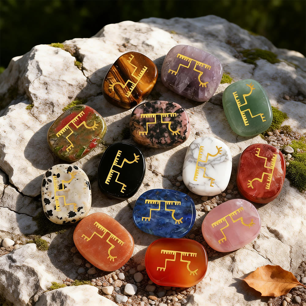 WorldNorse Gapaldur Resilient Triumph Rune Crystal Decor - Full Set (16 Pieces) - image 0
