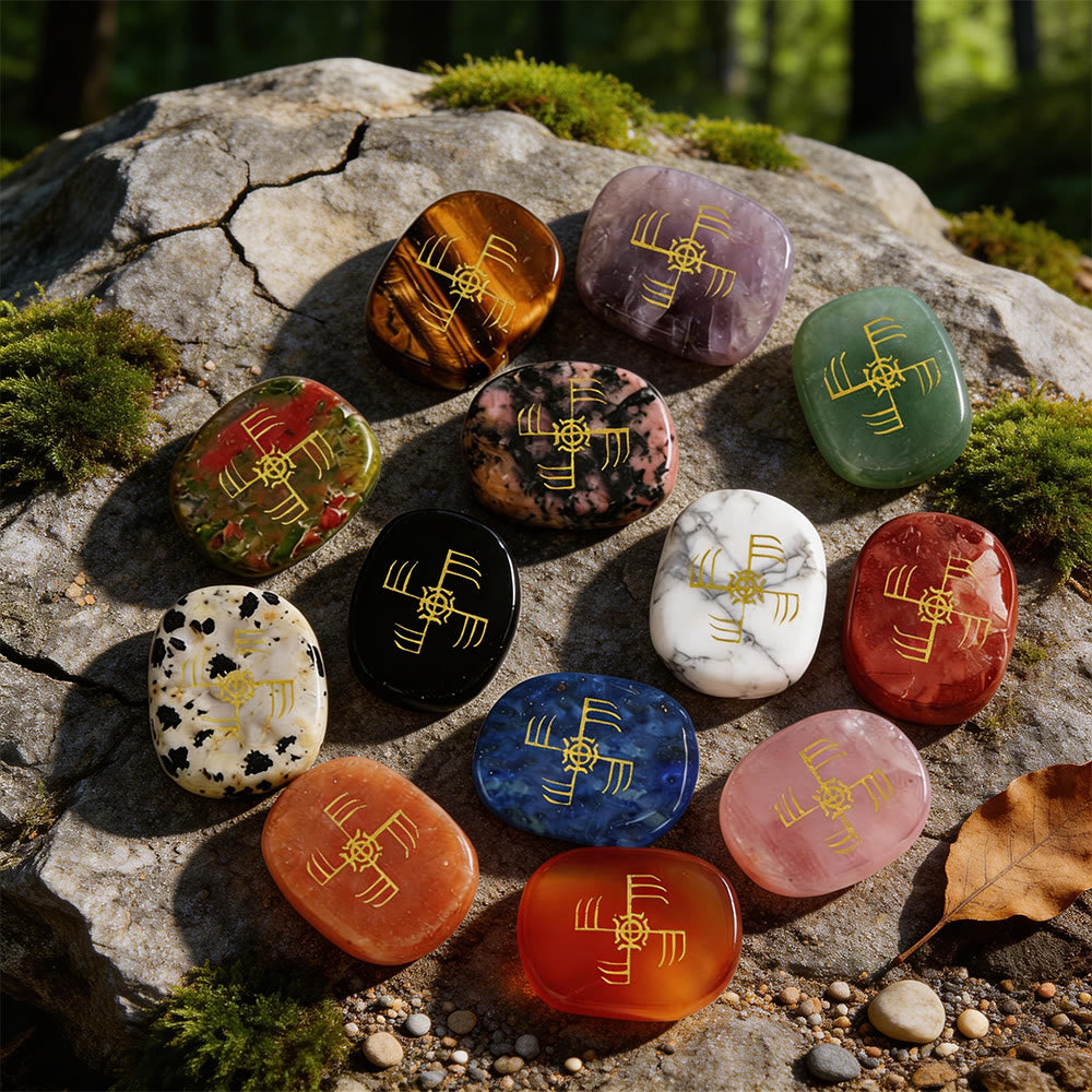 WorldNorse Ginfaxi Warrior Victory Rune Crystal Decor - Full Set (16 Pieces) - image 0