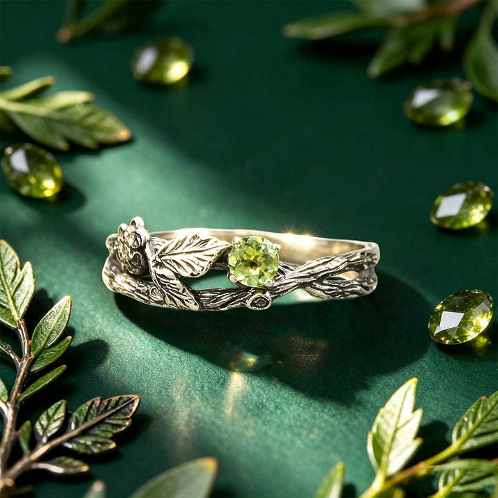 FREE Today: Vintage Branch Flower Peridot Ring - US 10 - image 0