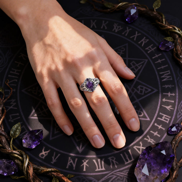 FREE Today: Freyja's Blessing Amethyst Leaf Ring - image 1
