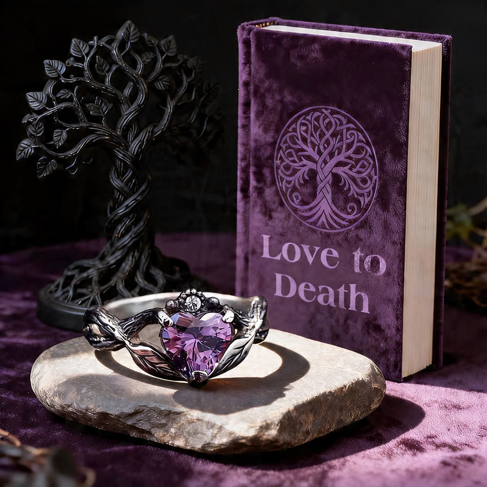 WorldNorse Love to Death Heart Amethyst Ring - image 4
