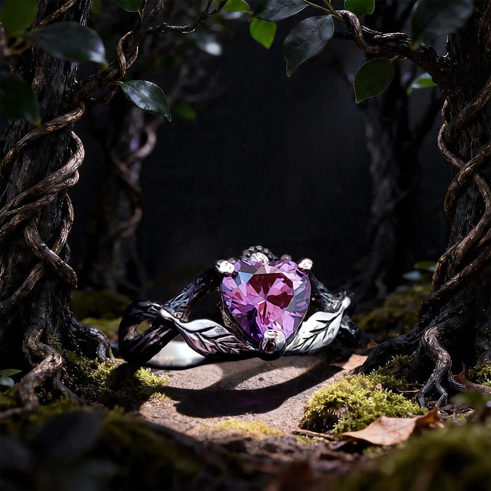 WorldNorse Love to Death Heart Amethyst Ring - image 3