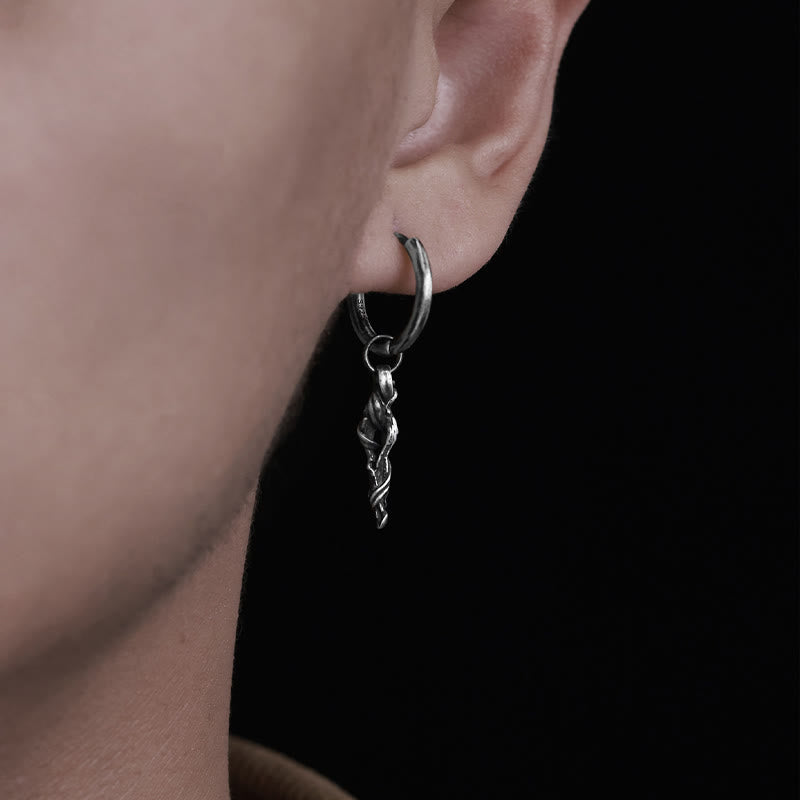 WorldNorse Handcrafted 999 Silver Ancient Wood Spiral Textured Earrings - image 7