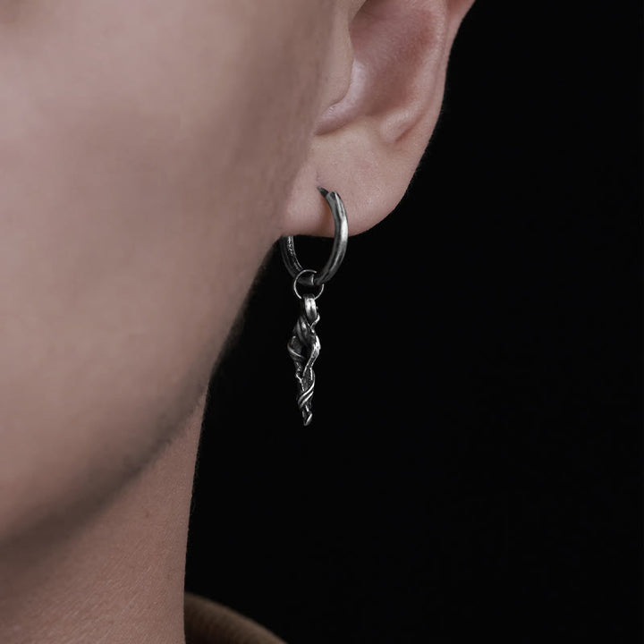 WorldNorse Handcrafted 999 Silver Ancient Wood Spiral Textured Earrings - image 7