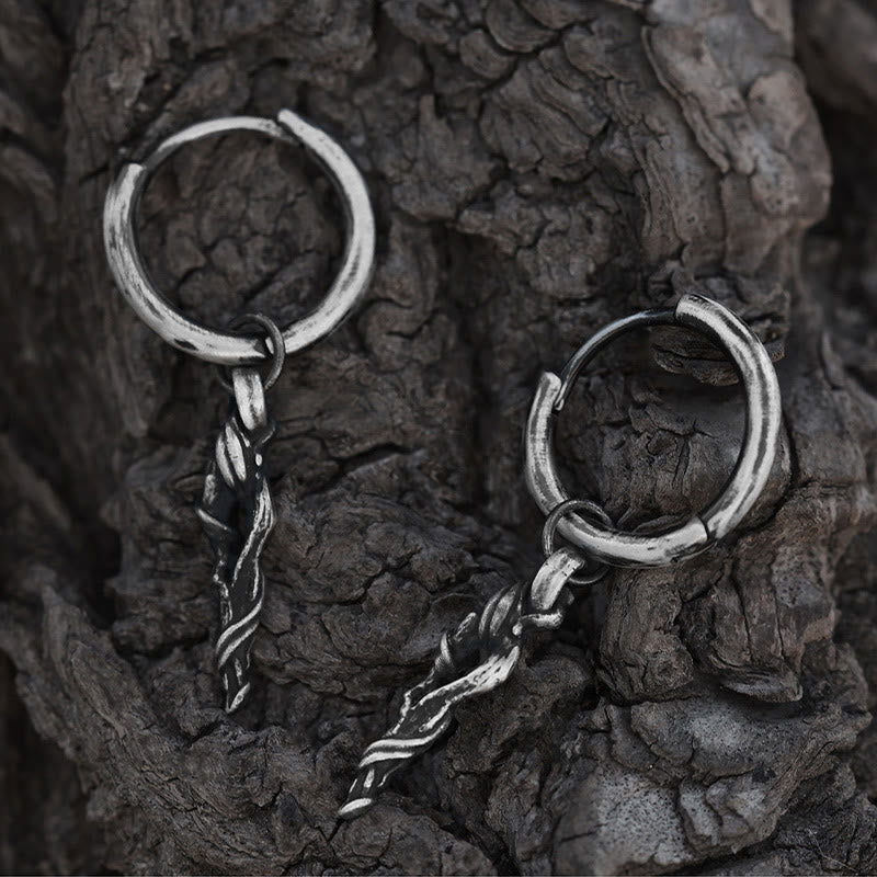 WorldNorse Handcrafted 999 Silver Ancient Wood Spiral Textured Earrings - image 2