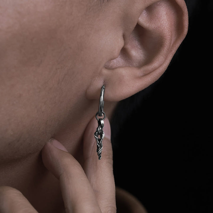 WorldNorse Handcrafted 999 Silver Ancient Wood Spiral Textured Earrings - image 6