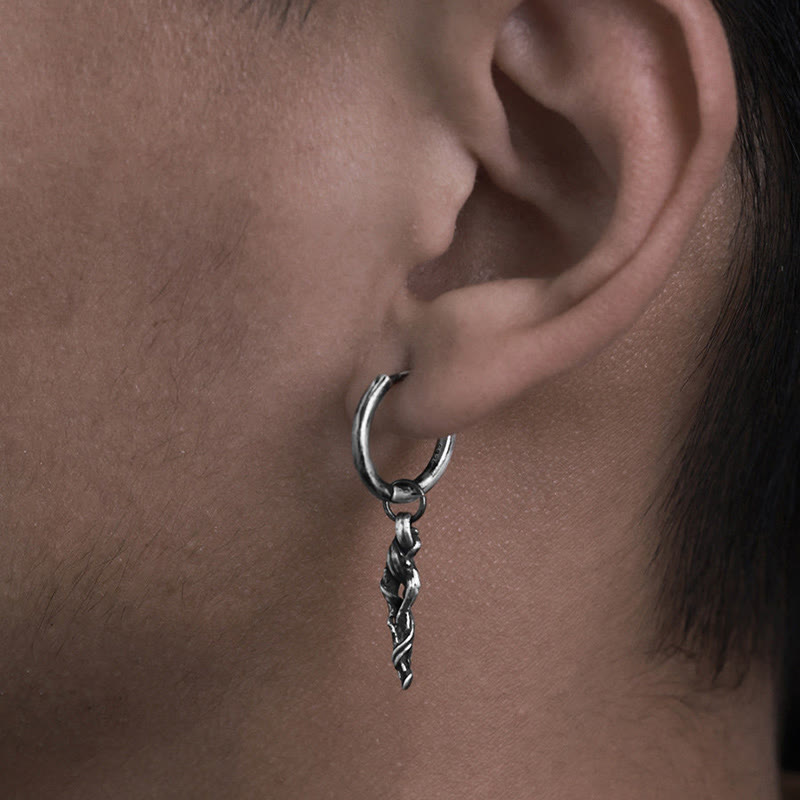 WorldNorse Handcrafted 999 Silver Ancient Wood Spiral Textured Earrings - image 1