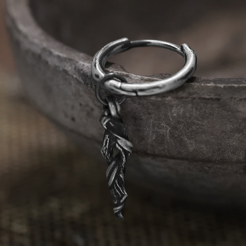 WorldNorse Handcrafted 999 Silver Ancient Wood Spiral Textured Earrings - image 5