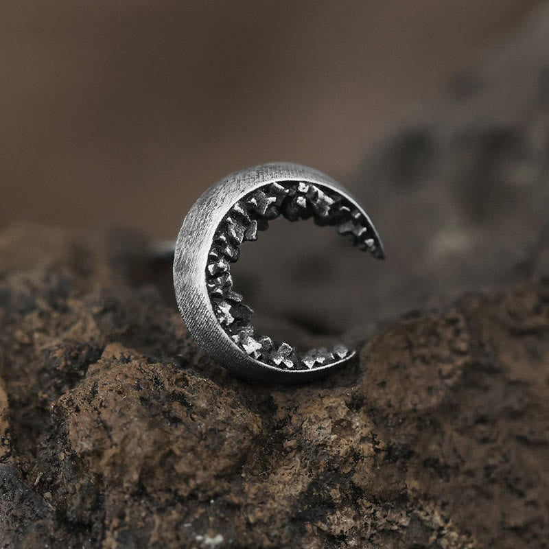 WorldNorse Handcrafted 999 Silver Fragmented Stone Crescent Earrings - image 7