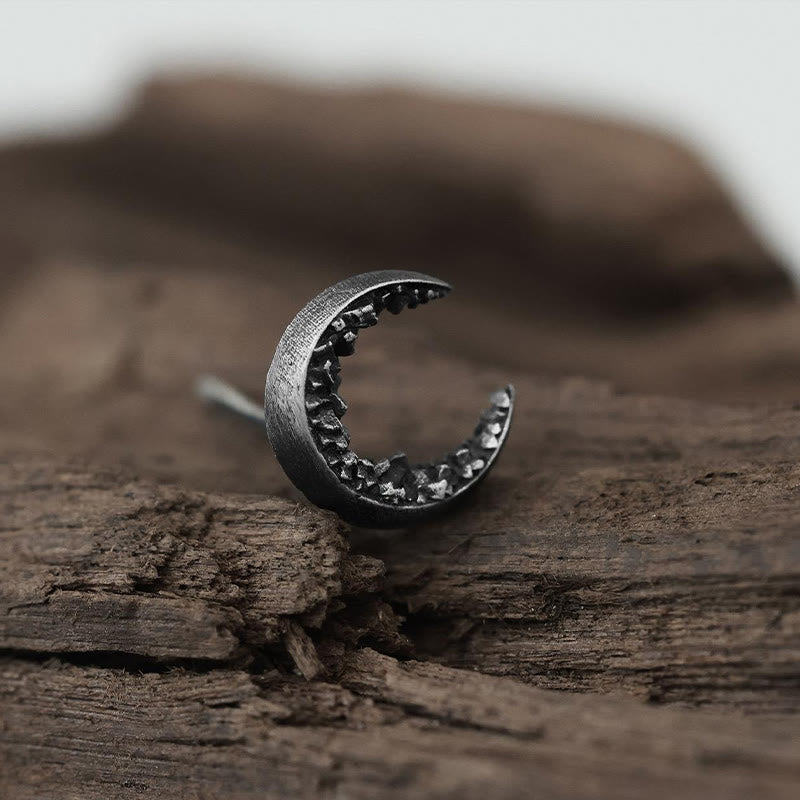 WorldNorse Handcrafted 999 Silver Fragmented Stone Crescent Earrings - image 8