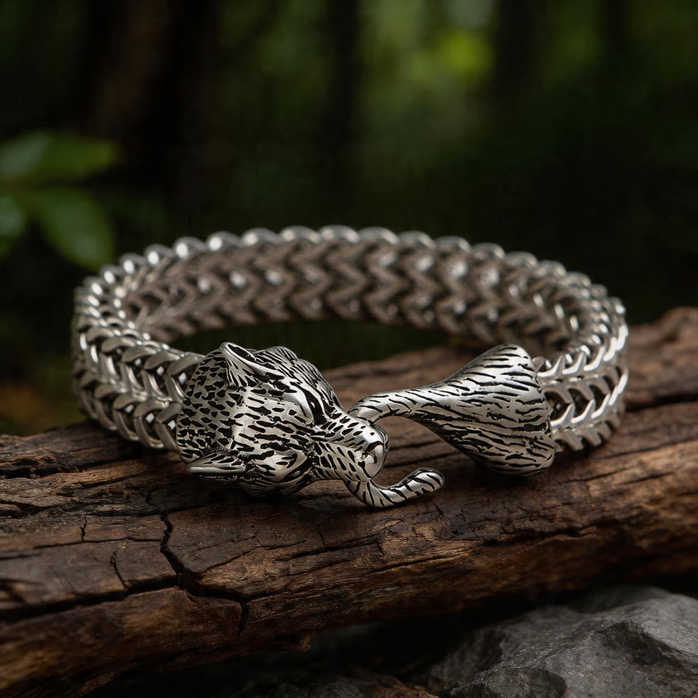 WorldNorse Norse Viking Amulet Odin's Wolf Bracelet - Silver - 23cm - image 2