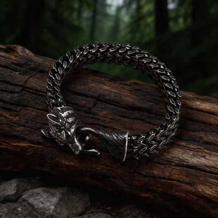 WorldNorse Norse Viking Amulet Odin's Wolf Bracelet - Black - 23cm - image 6