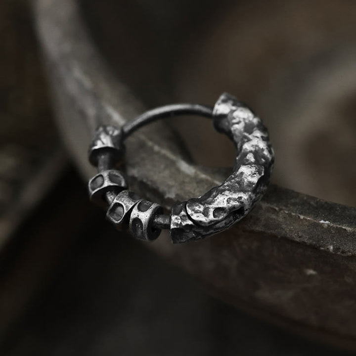 WorldNorse Handcrafted 999 Silver Hammered Rugged Ring Earrings - image 3