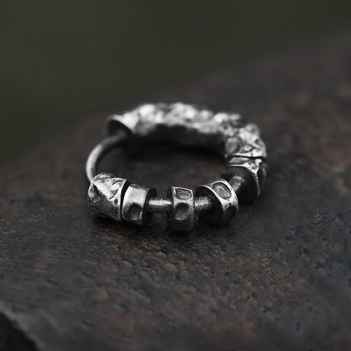 WorldNorse Handcrafted 999 Silver Hammered Rugged Ring Earrings - image 5