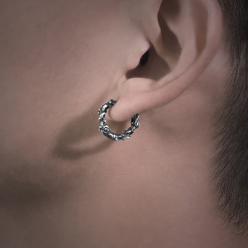 WorldNorse Handcrafted 925 Silver Thorny Bloom Wreath Earrings - image 1