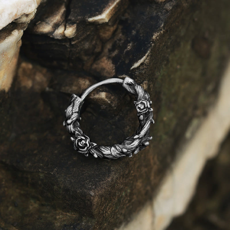 WorldNorse Handcrafted 925 Silver Thorny Bloom Wreath Earrings - image 4