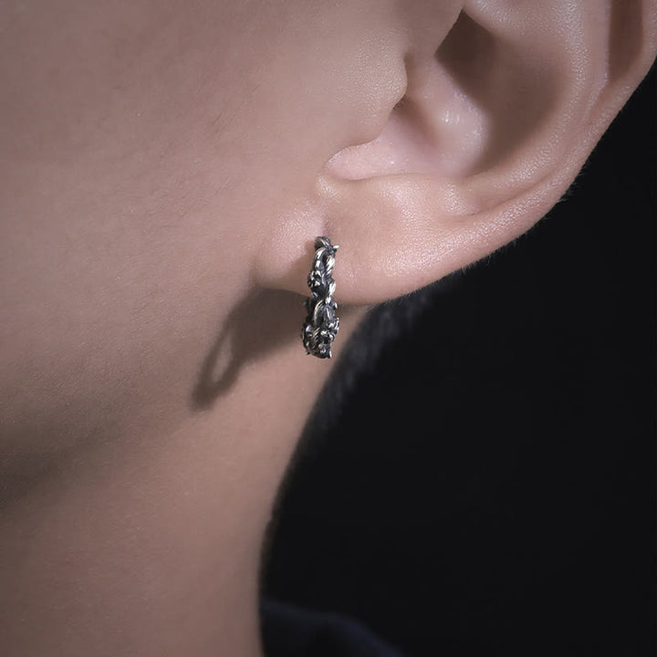 WorldNorse Handcrafted 925 Silver Thorny Bloom Wreath Earrings - image 8
