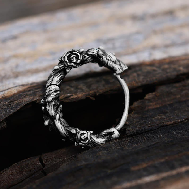 WorldNorse Handcrafted 925 Silver Thorny Bloom Wreath Earrings - image 6