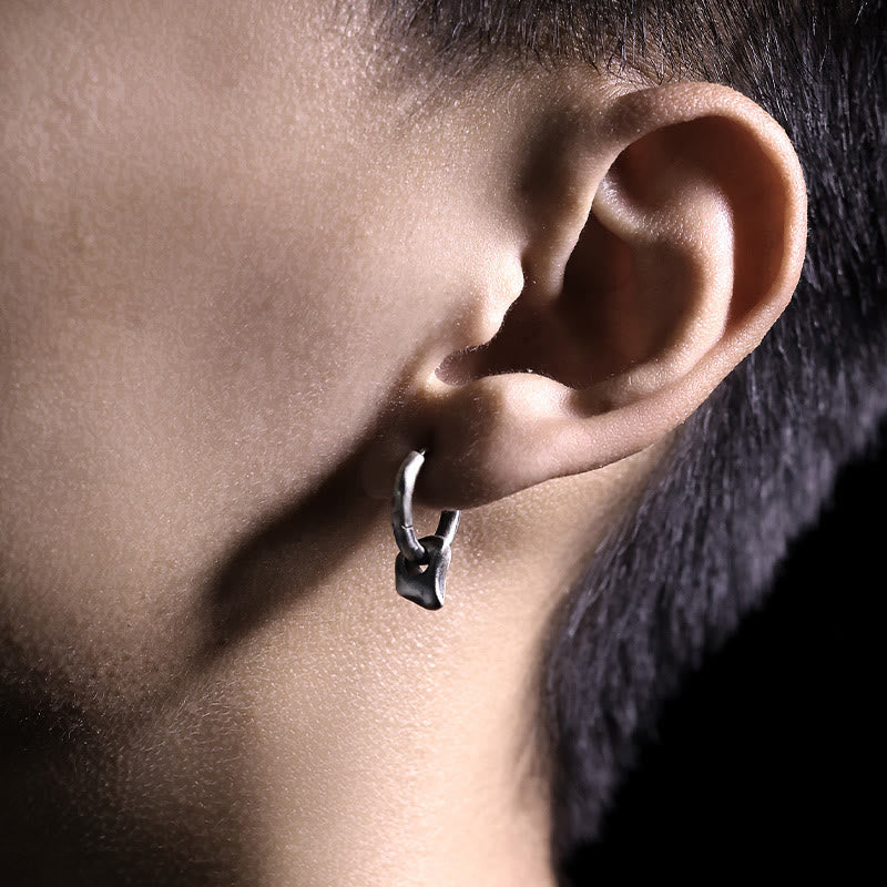 WorldNorse Handcrafted 925 Silver Forged Vintage Ring Hoop Earrings - image 1