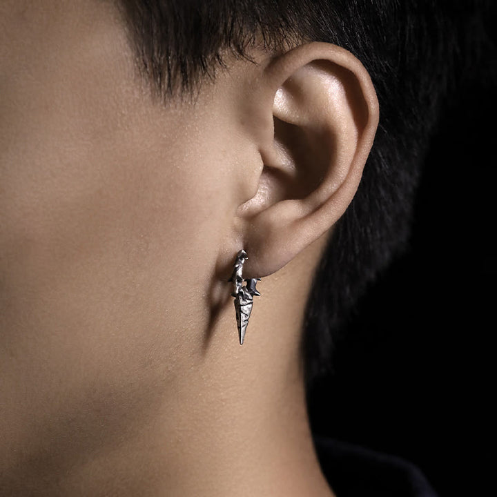 WorldNorse Handcrafted 925 Silver Thorn Spike Hoop Earrings - image 6