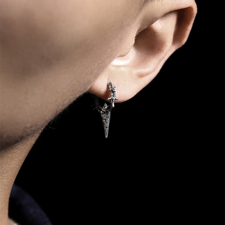 WorldNorse Handcrafted 925 Silver Thorn Spike Hoop Earrings - image 7