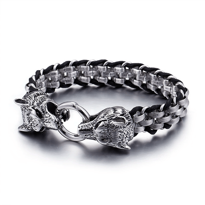 WorldNorse Norse Fenrir Woven Bracelet - Steel - 23cm - image 0