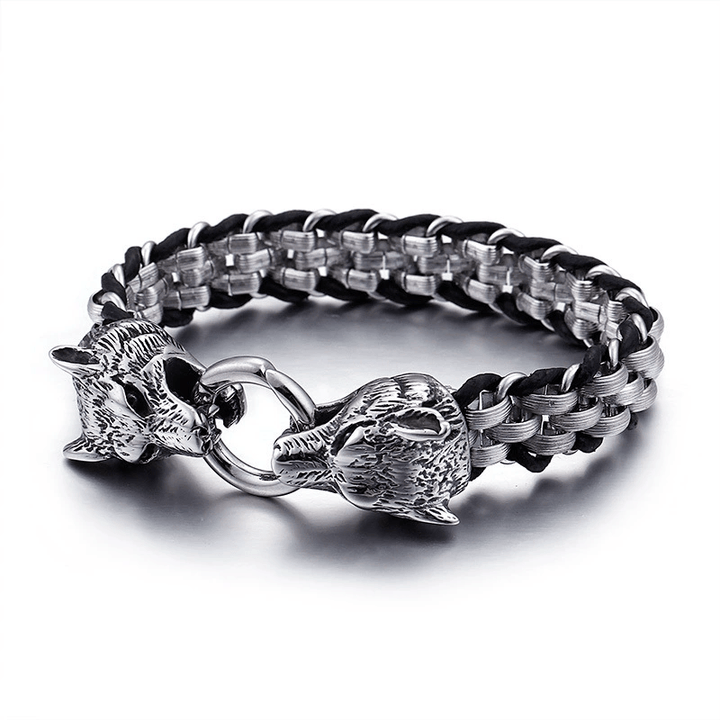 WorldNorse Norse Fenrir Woven Bracelet - Steel - 23cm - image 0