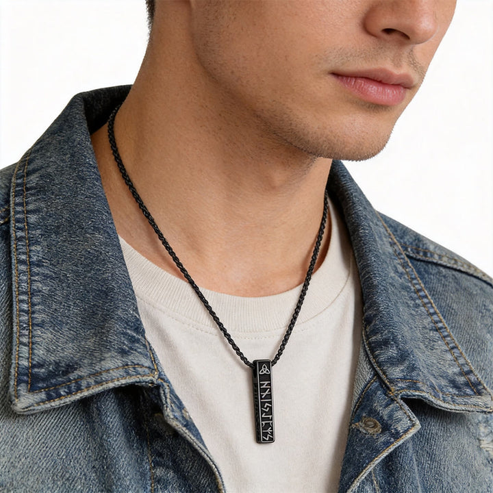 WorldNorse Viking Rune Vertical Bar Amulet Necklace - image 4