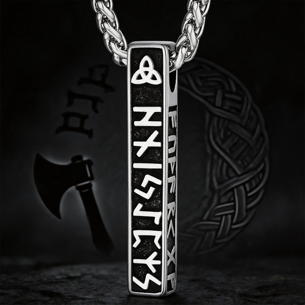 WorldNorse Viking Rune Vertical Bar Amulet Necklace - Silver - image 7