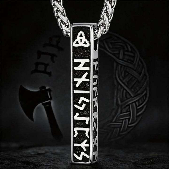 WorldNorse Viking Rune Vertical Bar Amulet Necklace - Silver - image 7