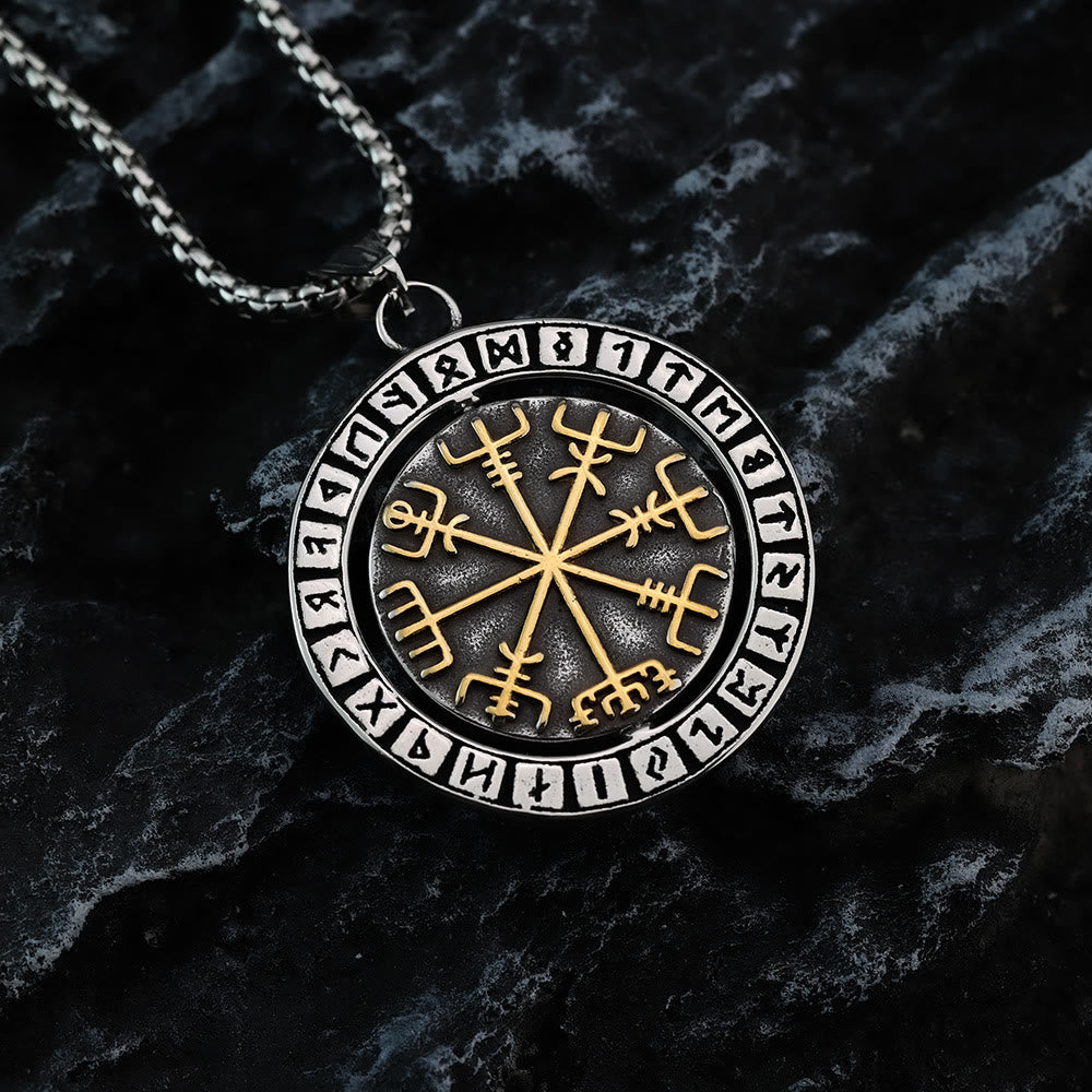 WorldNorse Double Sided Celtic Knot Rune Valknut Spinner Necklace - image 6