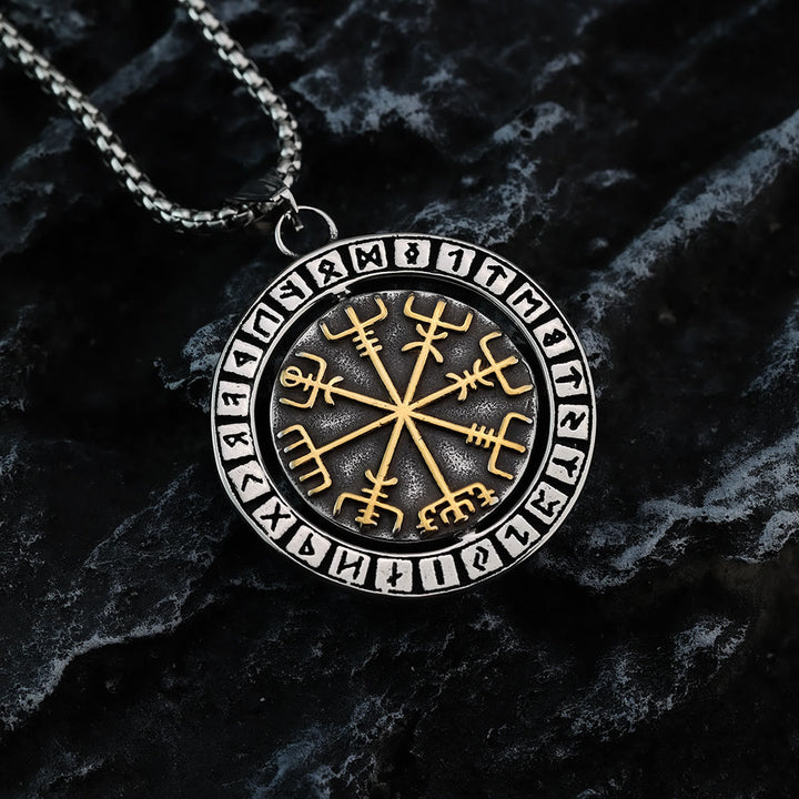 WorldNorse Double Sided Celtic Knot Rune Valknut Spinner Necklace - image 6