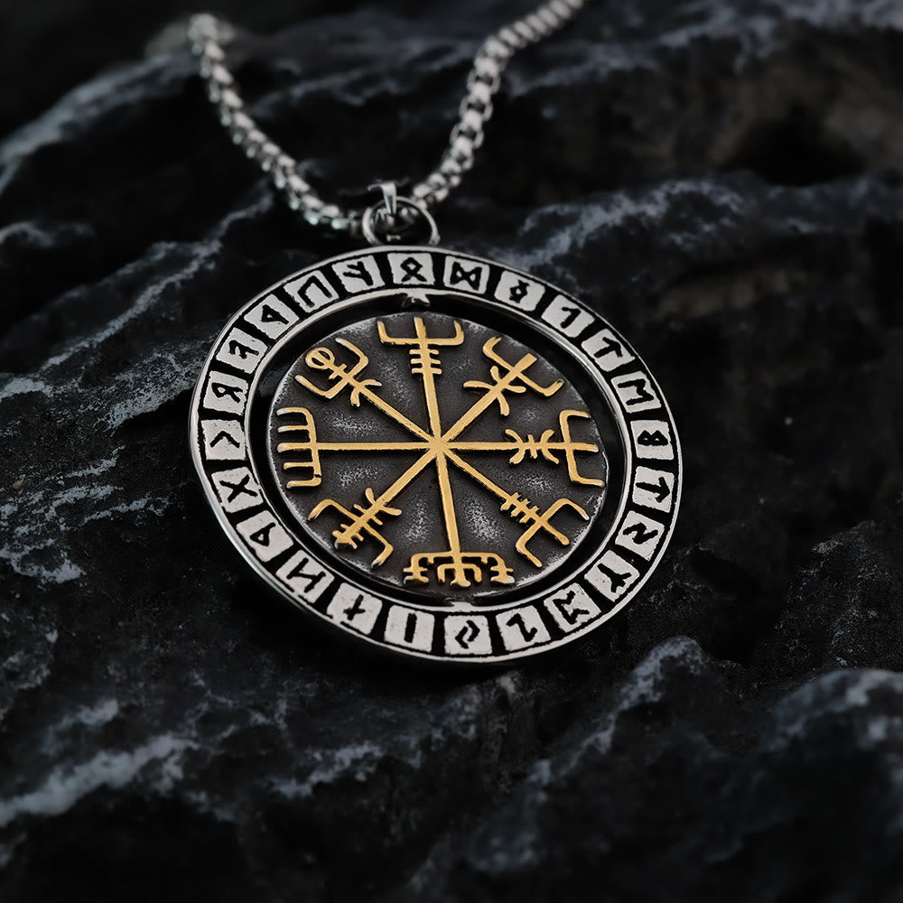 WorldNorse Double Sided Celtic Knot Rune Valknut Spinner Necklace - image 7