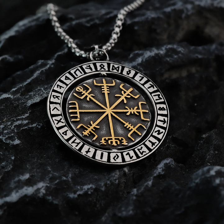 WorldNorse Double Sided Celtic Knot Rune Valknut Spinner Necklace - image 7