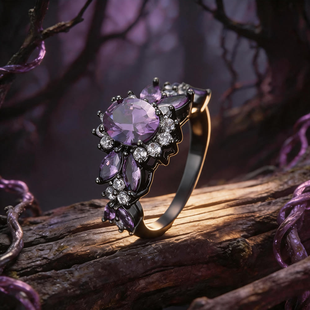 FREE Today: Leaf and Vine Cluster Ring  - Amethyst - US 12 - image 0