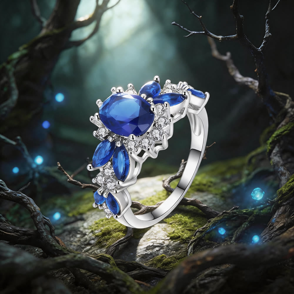 FREE Today: Leaf and Vine Cluster Ring  - Sapphire - US 12 - image 5