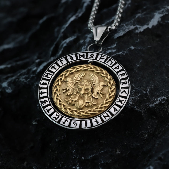 WorldNorse Double Sided Celtic Knot Rune Valknut Spinner Necklace - image 2