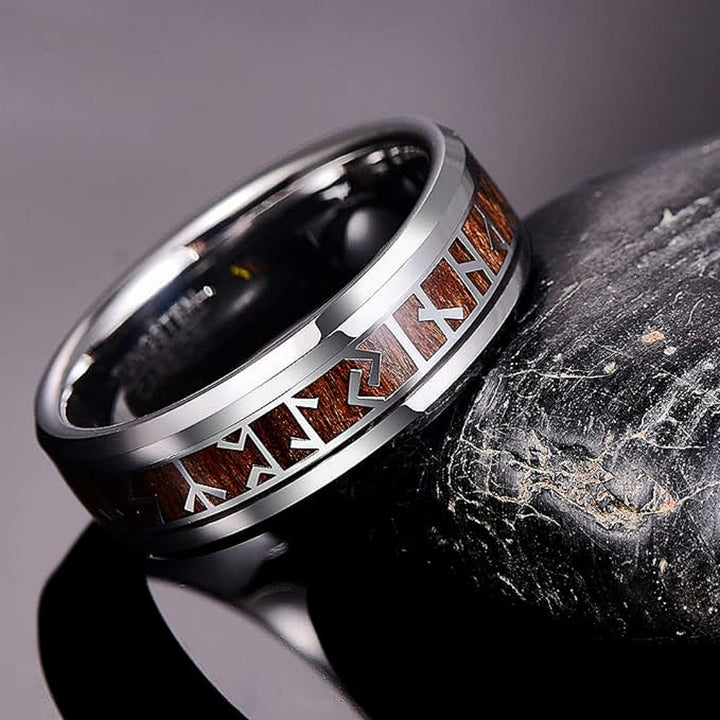 WorldNorse Viking Wood Grain Rune Ring  - US 13 - image 0