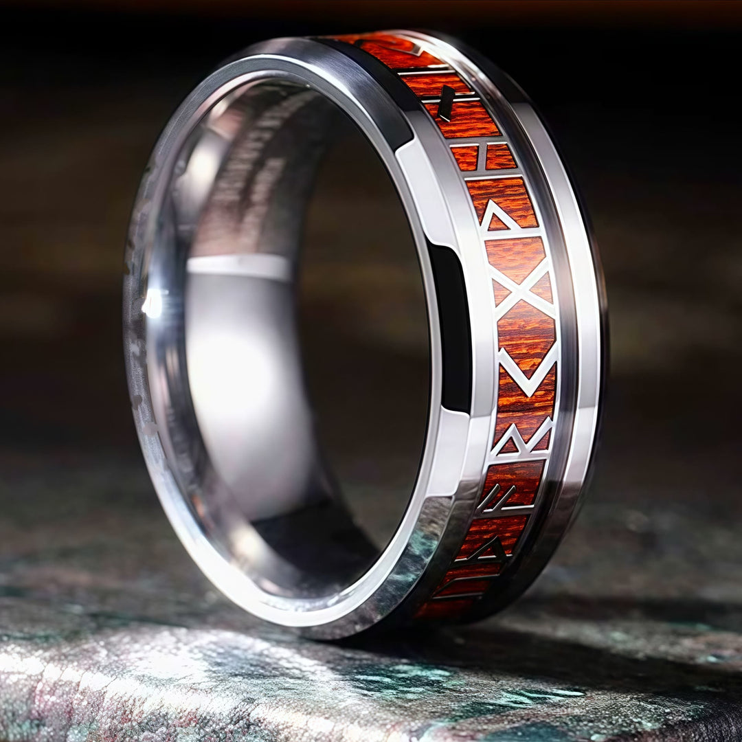 WorldNorse Viking Wood Grain Rune Ring  - image 2